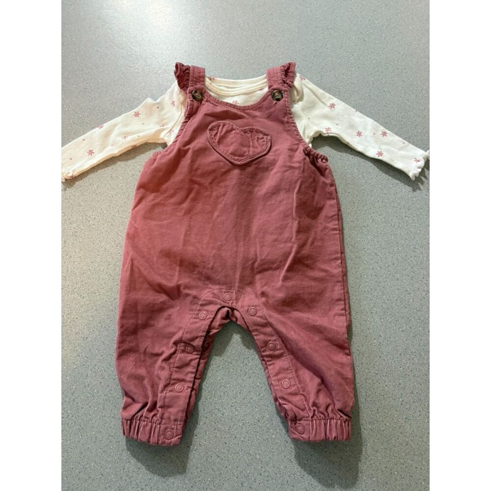 Carter's Pink Adjustable Corduroy Overalls Size: 3 Months *Never Worn